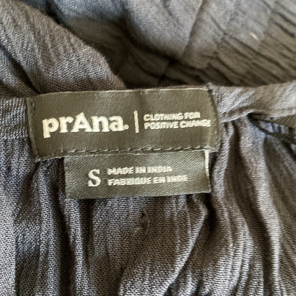 NWT Prana Fernie Wide Leg Black Beachy Crepey Cover Up Jumpsuit Womens Size S - Picture 11 of 13